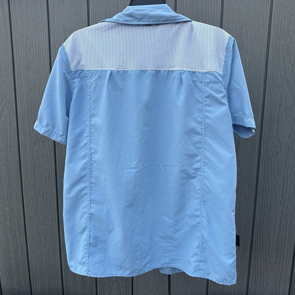 Dri Duck Mens Blue Short Sleeve Fishing Shirt Vented Ripstop Round Valley Rock - Picture 7 of 12